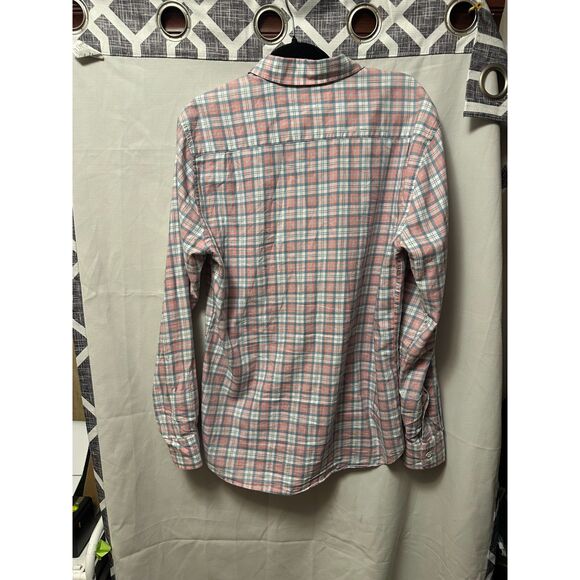 Faherty Shirt Mens Pink Plaid Button Down Casual Lightweight Cotton Size Medium - Picture 3 of 6